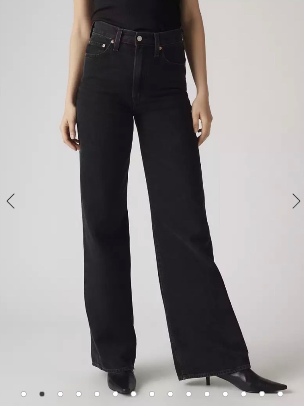 Wide Leg Ribcage black Levi jeans size 26